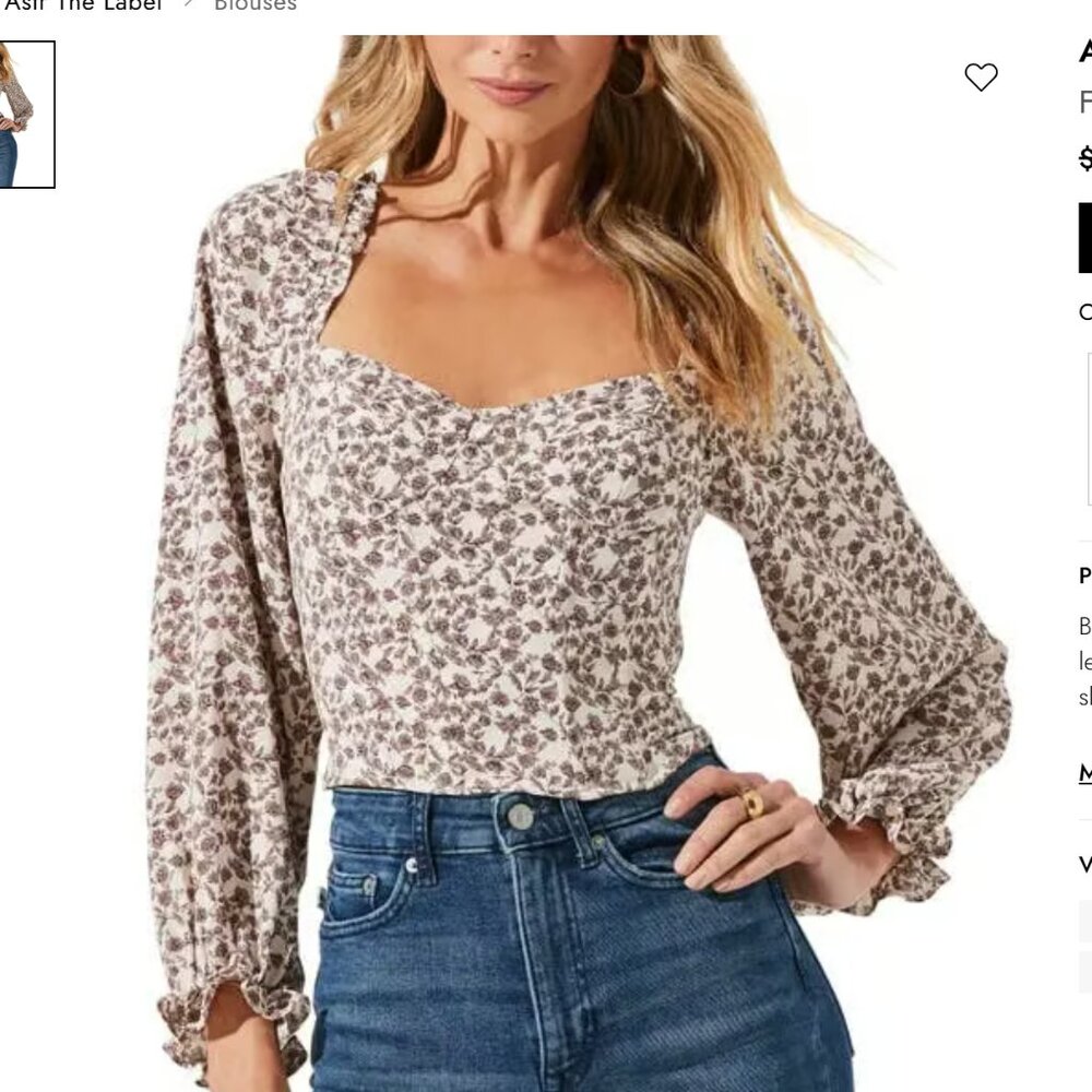 ASTR The Label Floral Dainty Corset Top Size S